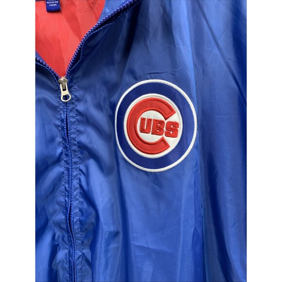 Chicago Cubs Mens Genuine Merchandise Windbreaker Full Zip Blue Red Size 5XL Vtg - Picture 3 of 13